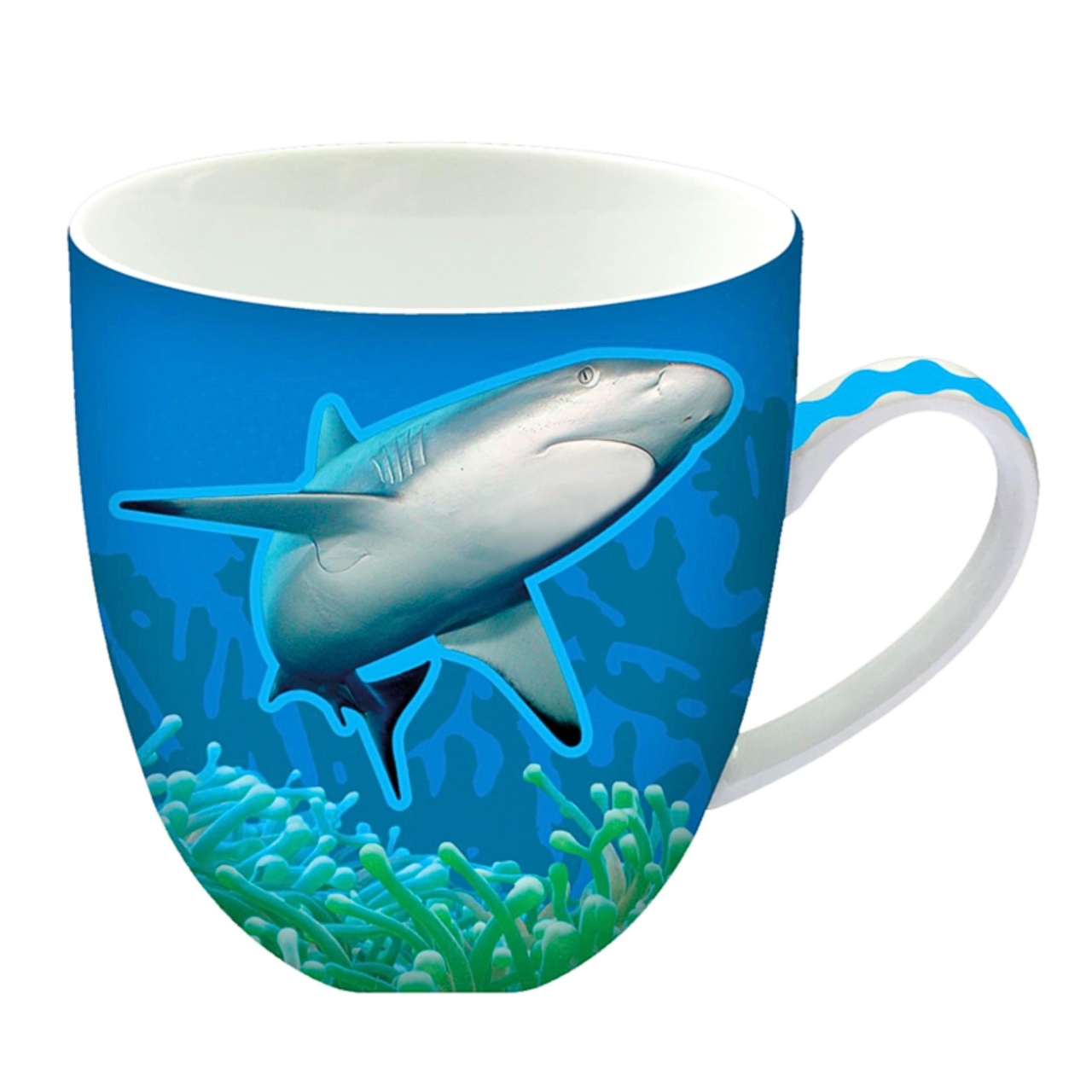 Cană din ceramică, Deluxebase, imprimeu rechin, 440 ml, colecția Animug