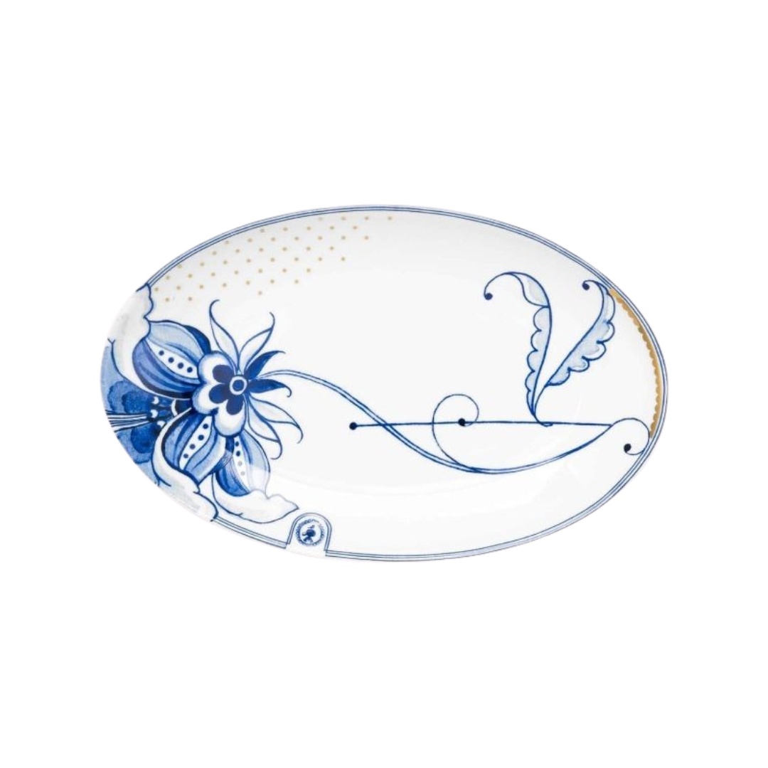 Farfurie din porțelan, ovală, Pip Studio, 16 cm, colecția Pip & The Blue Bird