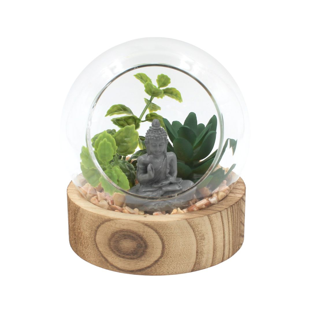 Glob decorativ sticlă Buddha plante 12cm