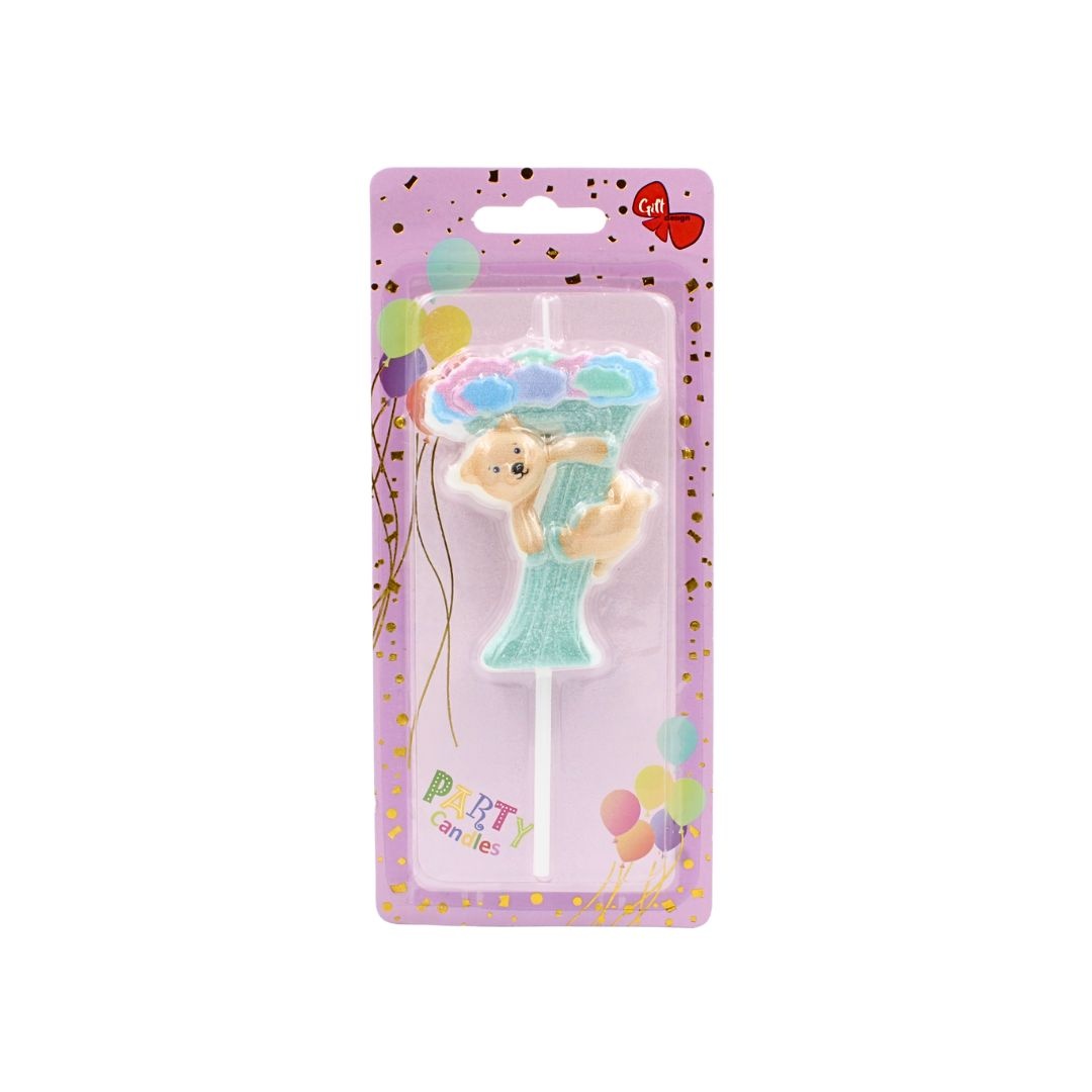 Lumânare aniversară, pentru copii, cifra 7, Giftdesign, 8 cm