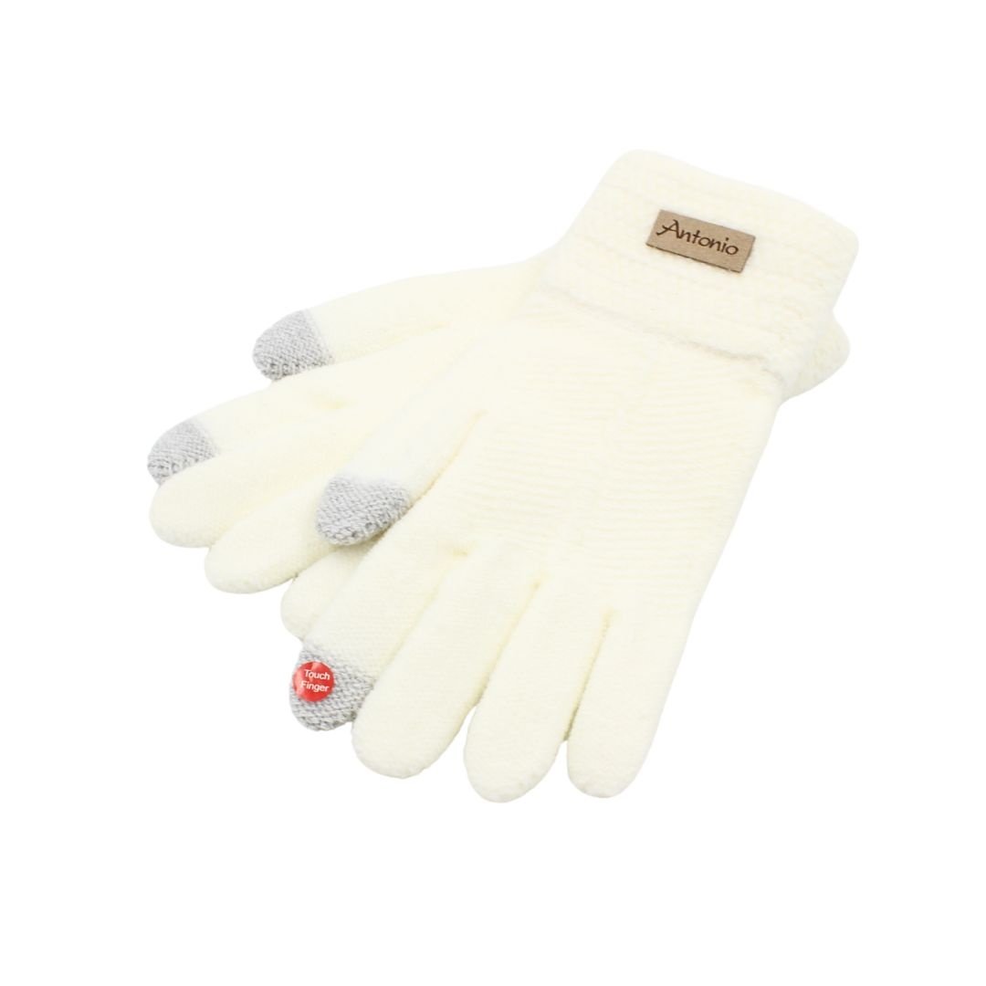 Mănuși damă, Antonio, cu funcție touch, culoare alb, one size
