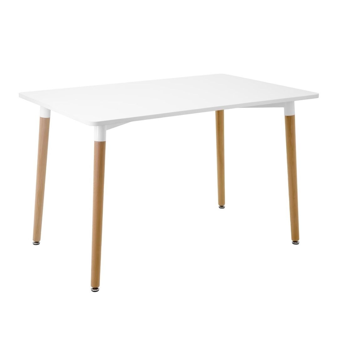 Masă dreptunghiulară albă modernă JUMI, 120x80x72 cm, pentru dining sau birou