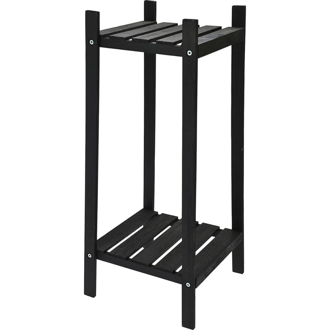 Raft din lemn pentru flori cu 2 polițe 30x66 cm