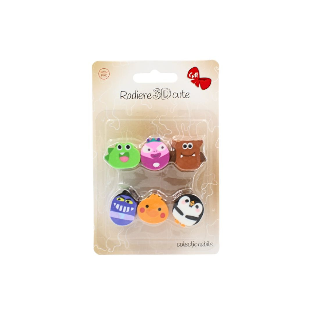 Set 6 radiere 3D colecționabile creaturi