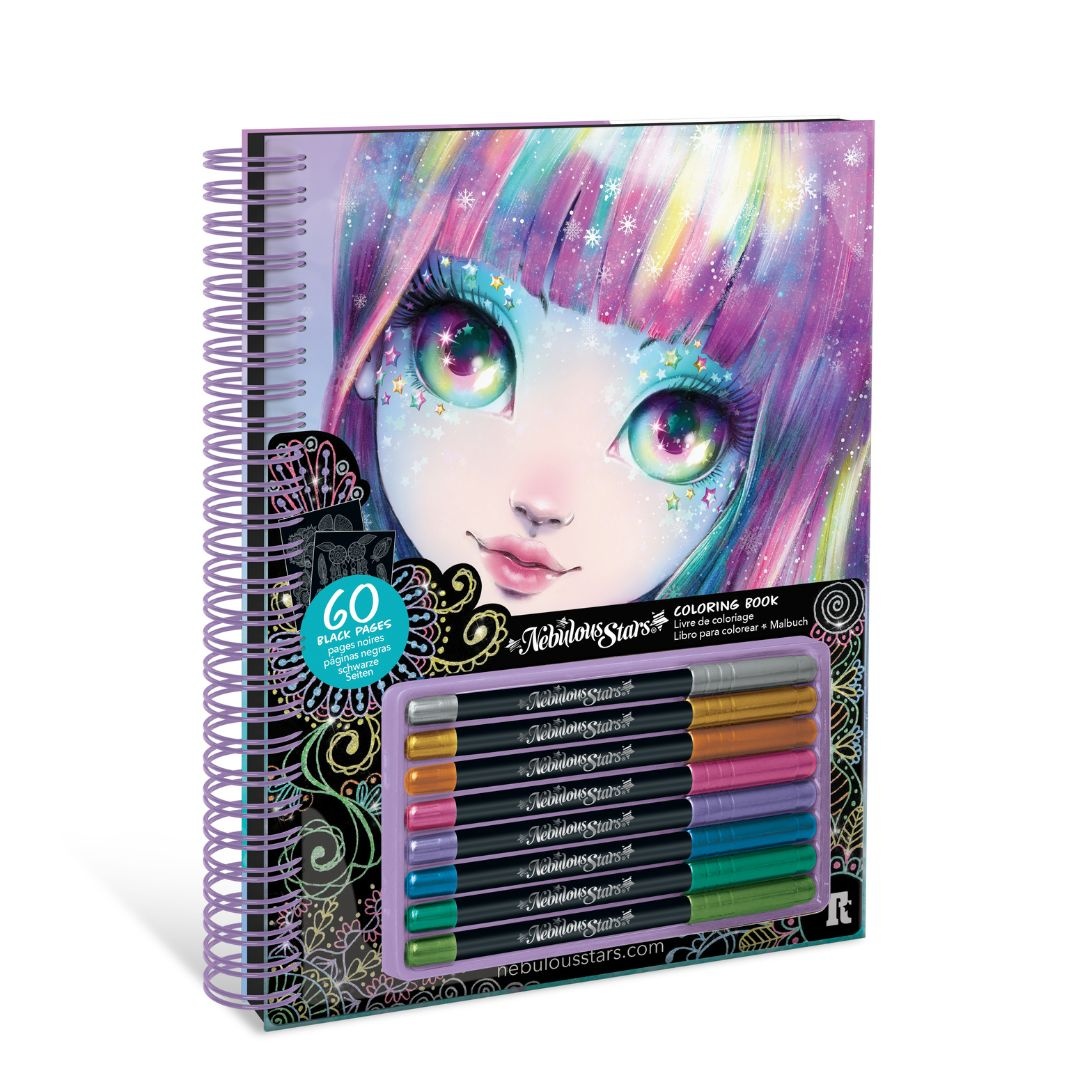 Set Art & Craft Carte De Colorat Cu Pagini Negre, personaj Isadora - Nebulous Stars