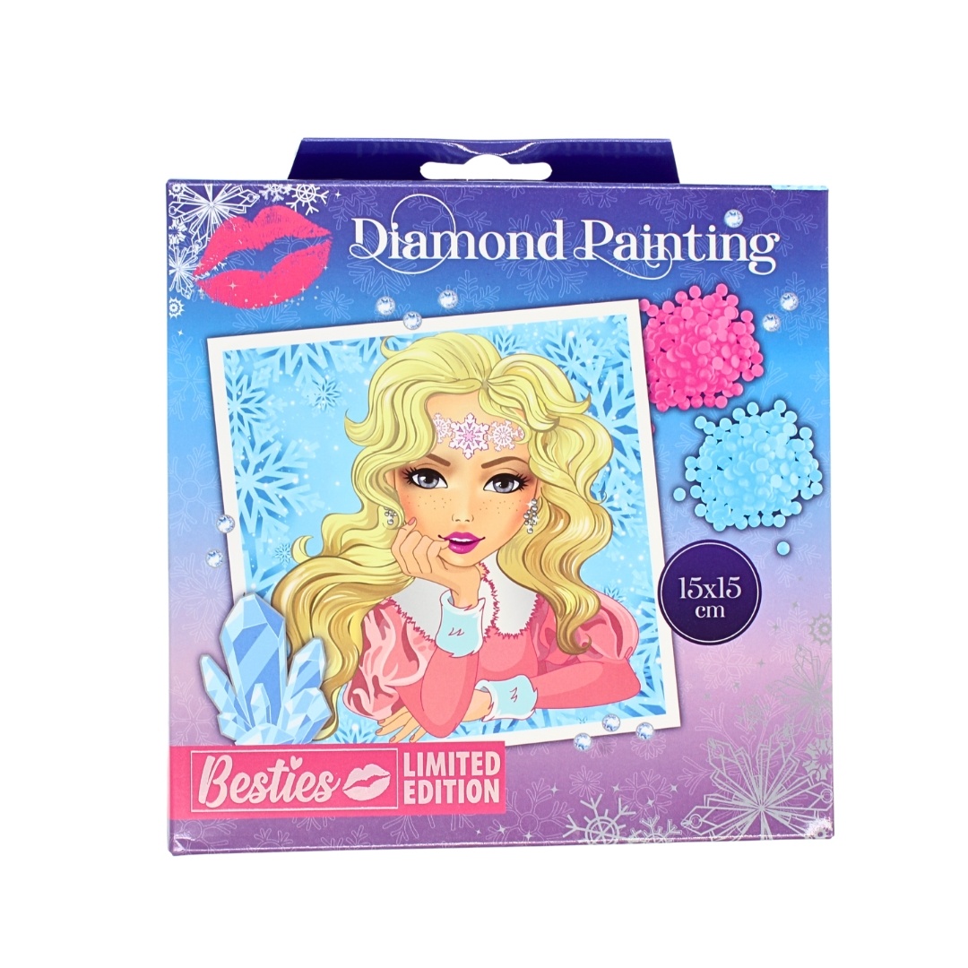 Set broderie, cu diamante, 15x15cm, Besties