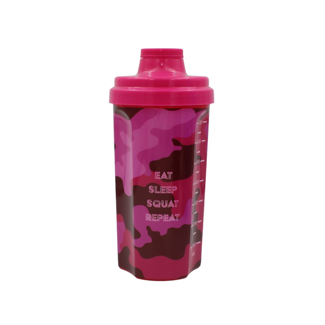 Shaker Eat Sleep Squat Repeat, Koopman, culoarea roz, 700ml