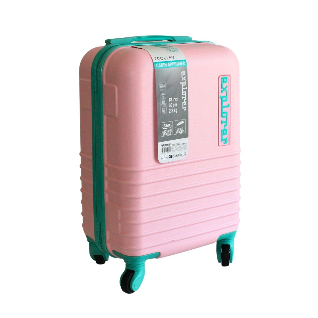 Troler ProWorld Explorer cu roți 360°, 30 litri, roz, 50x36x23 cm