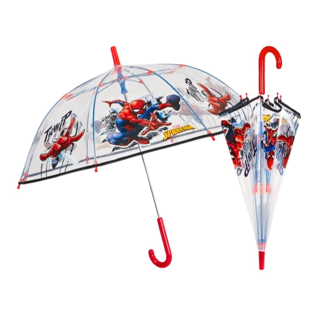 Umbrelă transparentă, Perletti, Spider Man, 45 cm, Collection Spider Man