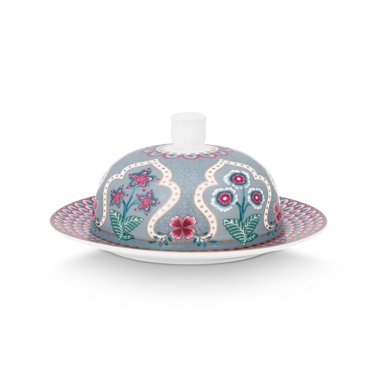 Untieră, porțelan, colecția Flower Festival, Pip Studio, 17x8cm, bleu