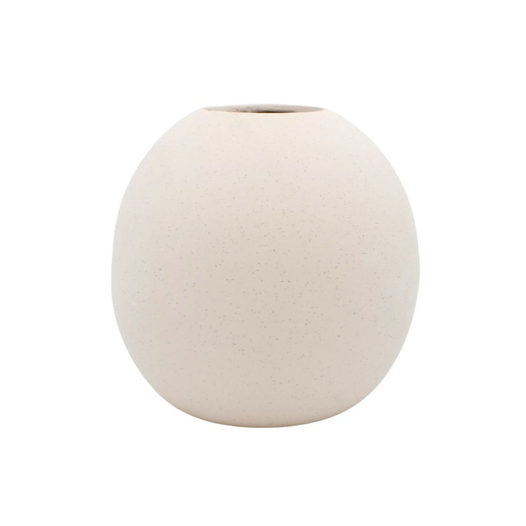 Vază decorativă, bej, din ceramică, 18x18 cm