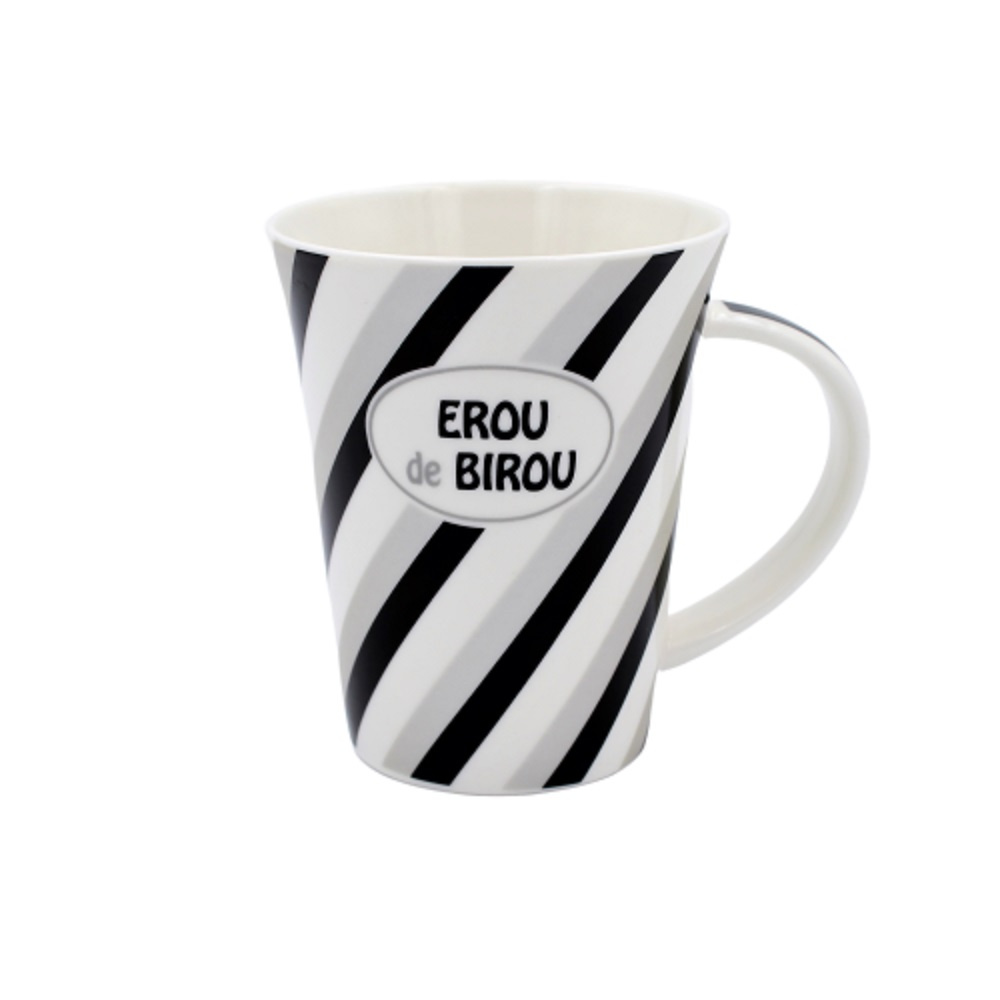Cană din porțelan personalizată cu mesaj "EROU de BIROU"