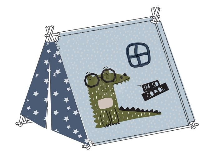 Cort de joacă copii cu imprimeu crocodil