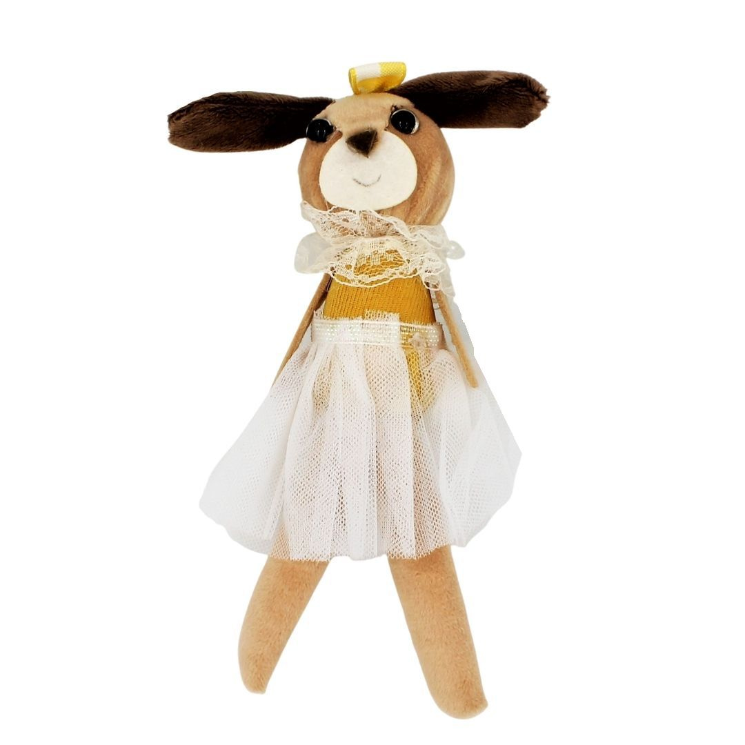 Decorațiune Zooky animăluț cățelușă cu fustiță albă