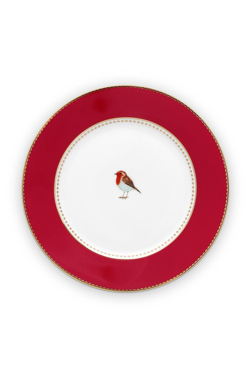 Farfurie din porțelan, Pip Studio, Red, 17cm, colecția Love Birds