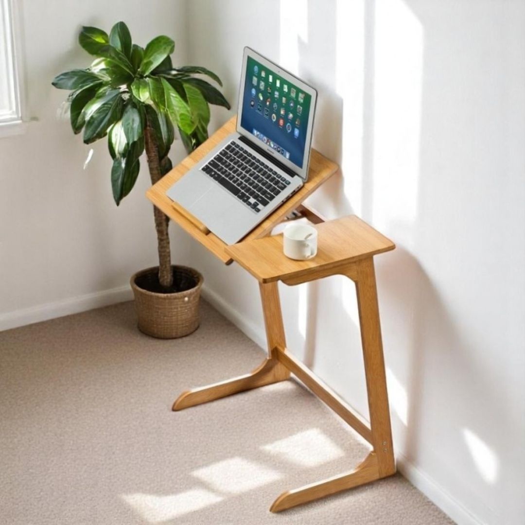 Masă multifuncțională, pliabilă, din bambus, pentru laptop și…