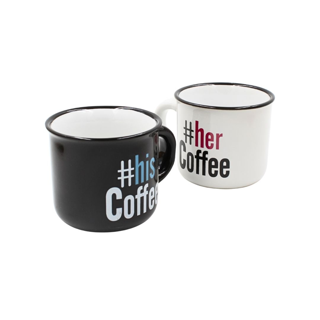 Set 2 Cești Espresso, Nekupto – “#hisCoffee & #herCoffee”, 2 x 80 ml