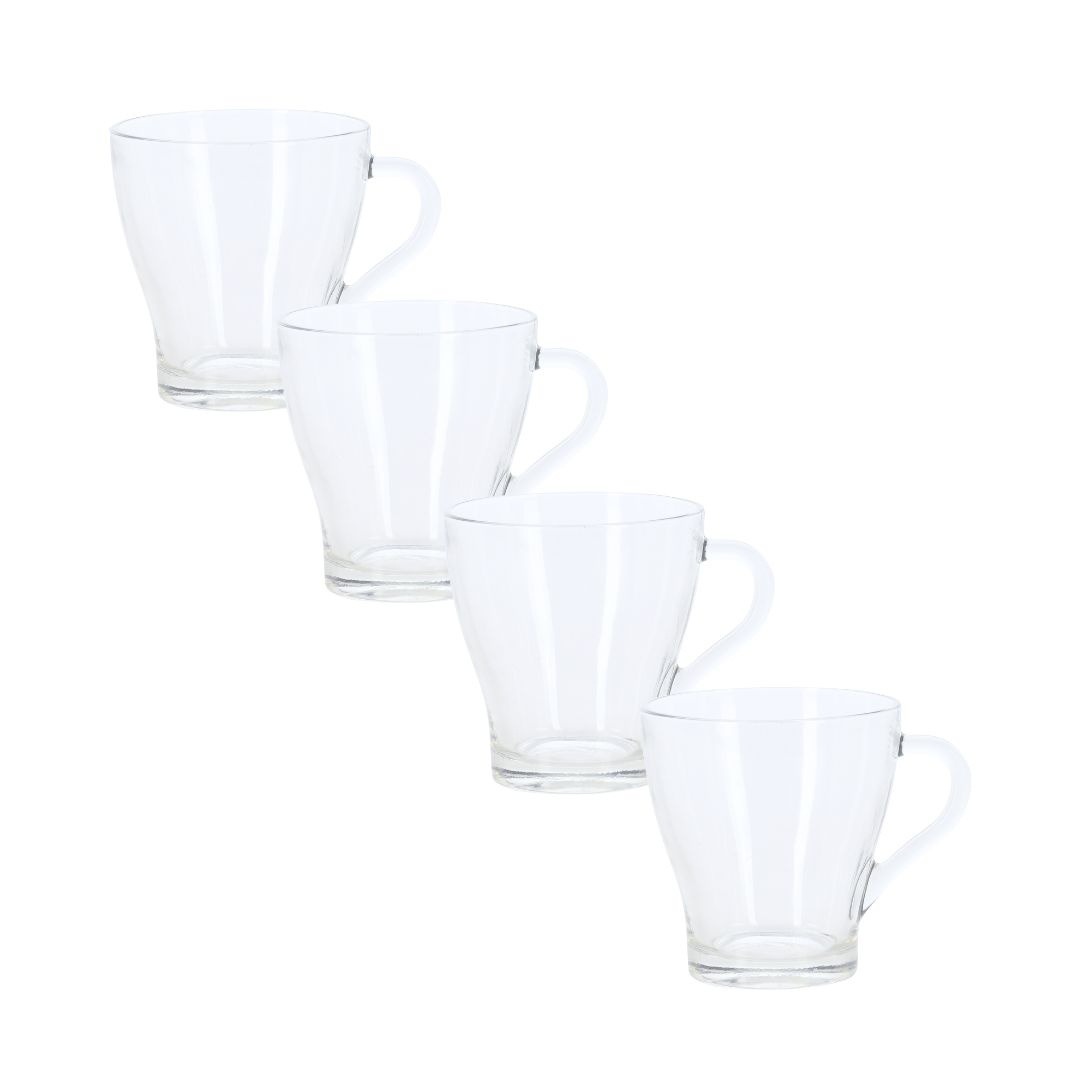 Set 4 căni pentru cafea, 300 ml, Excellent Houseware, din sticlă