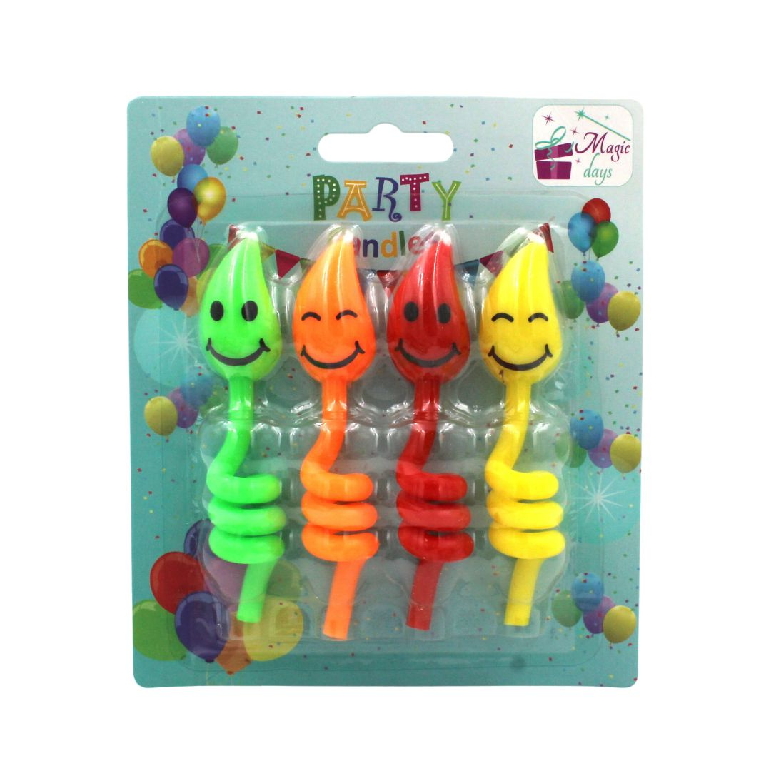 Set 4 lumânâri party happy face