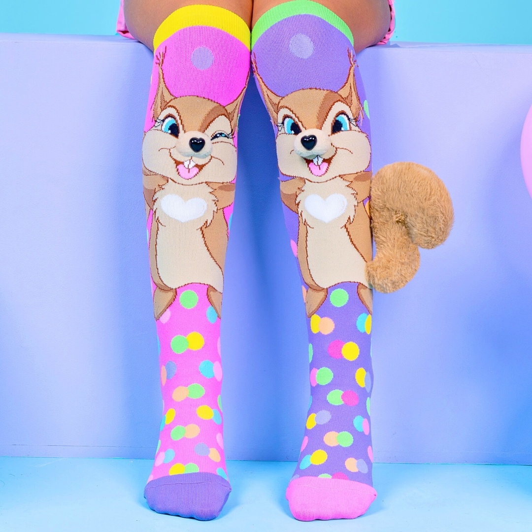 Șosete lungi colorate Madmia pentru fete Squirrel 3-5 ani