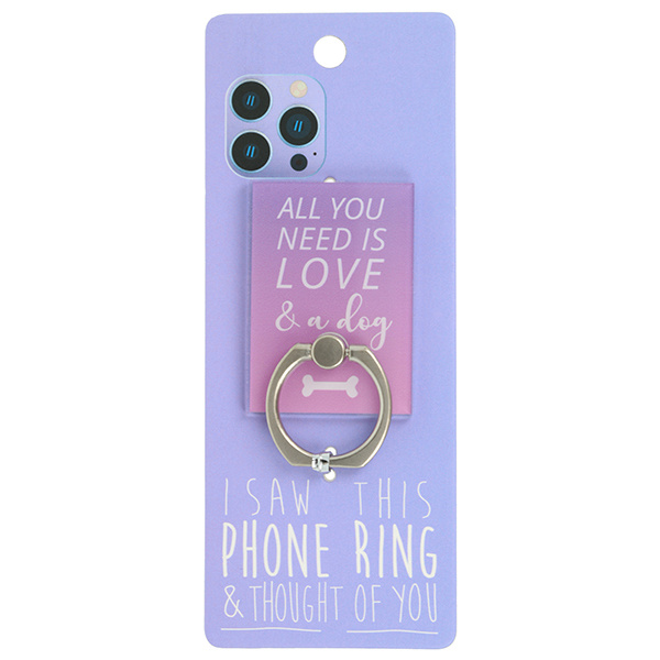Suport inel telefon All you need is love & a dog