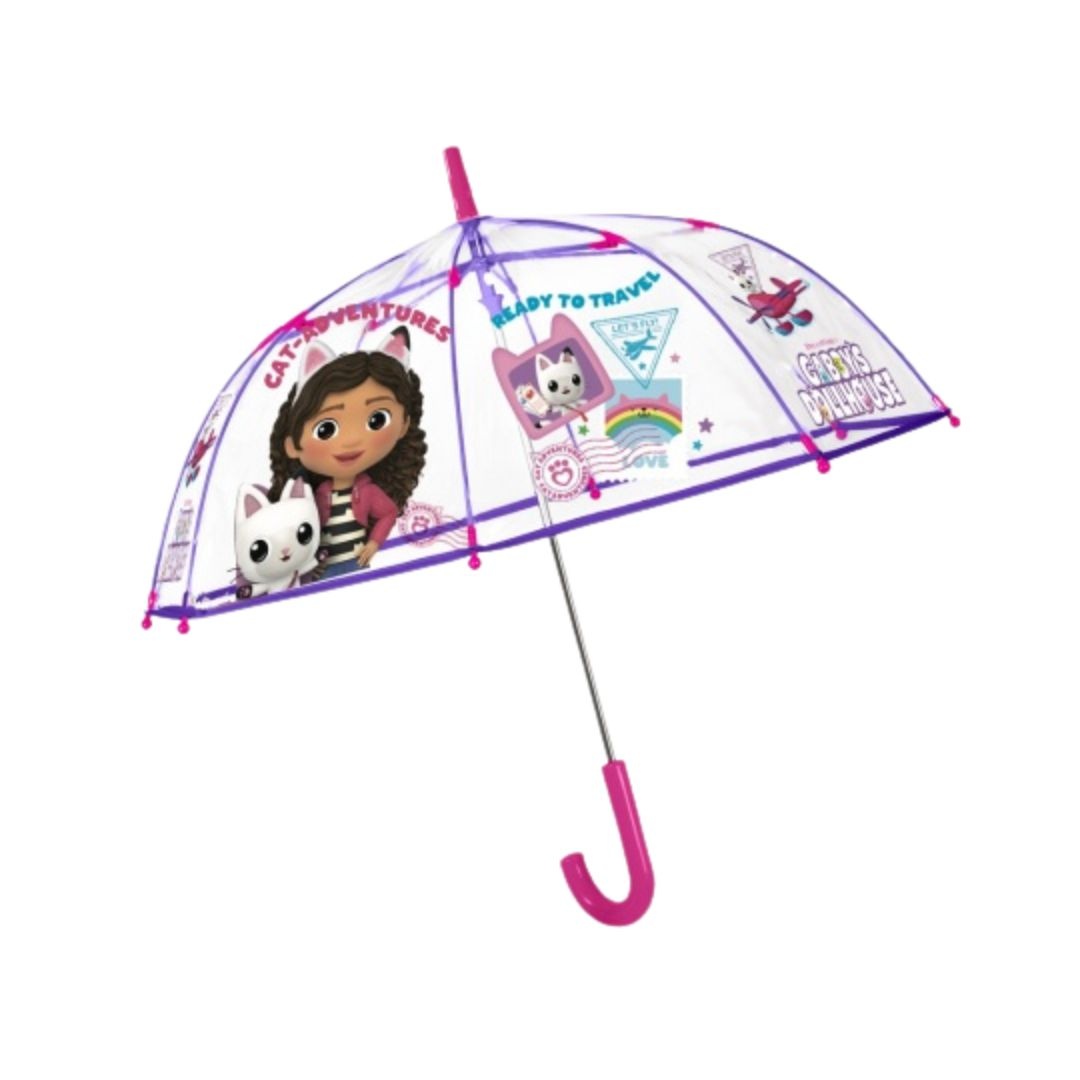 Umbrelă transparentă, Perletti, Gabby's, 45 cm, Collection Gabby's Dollhouse