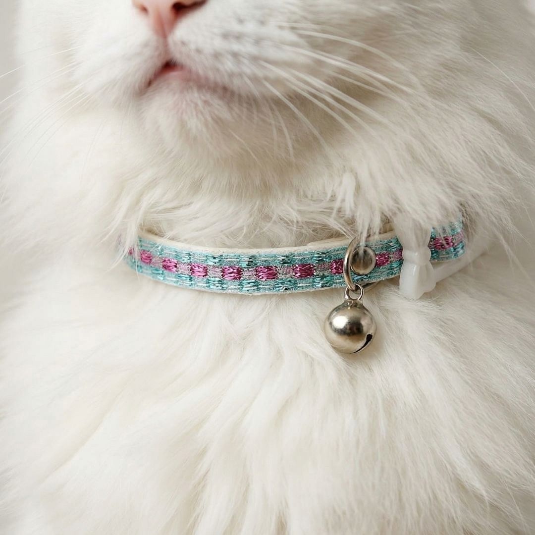 Zgardă cu clopoțel, pentru pisici, colecția Cats, 30 cm, culoarea turcoaz