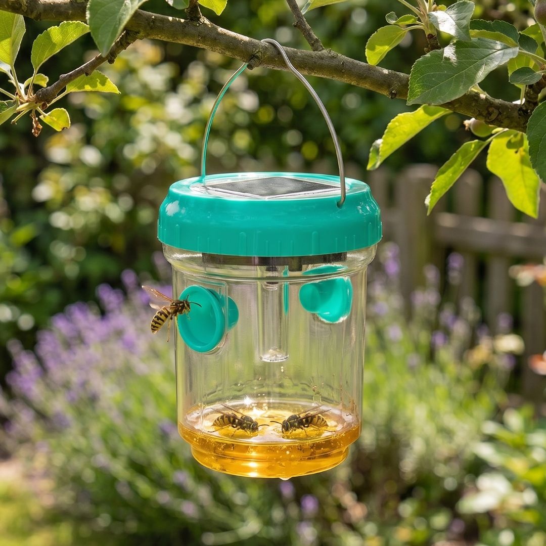 Capcană solară pentru insecte, cu LED, 7x9 cm, culoare verde