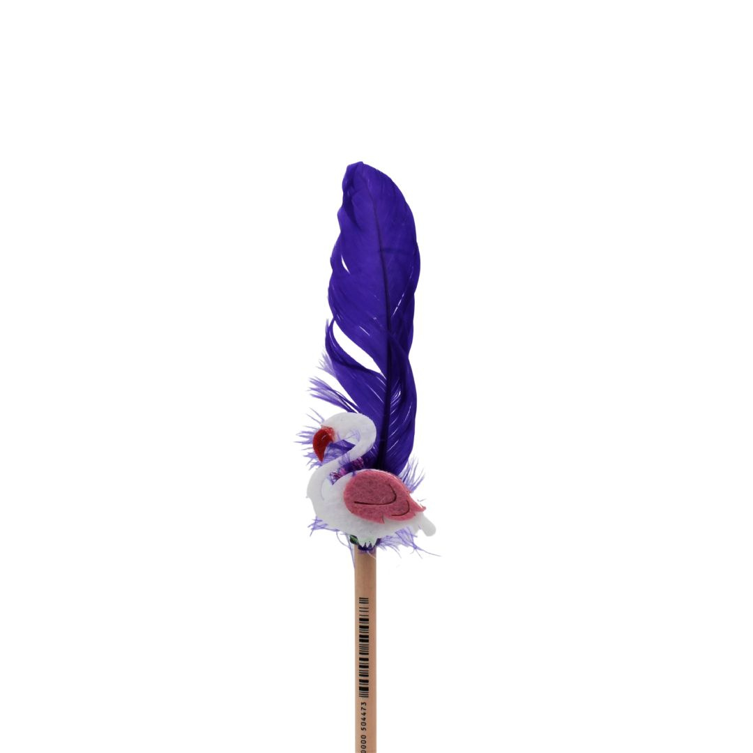 Creion figurina Flamingo pană mov 30 cm
