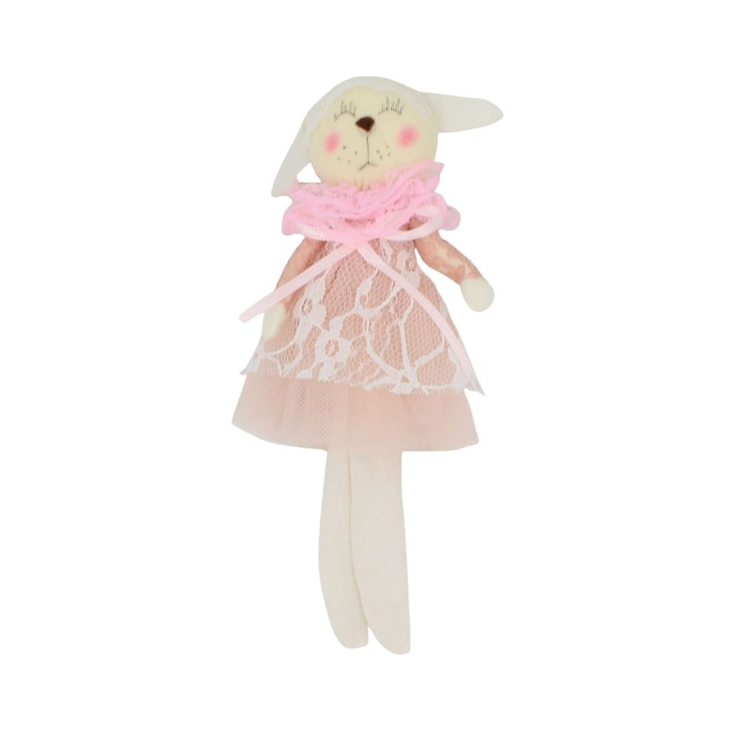 Decorațiune Zooky animăluț miel rochiță roz prăfuit