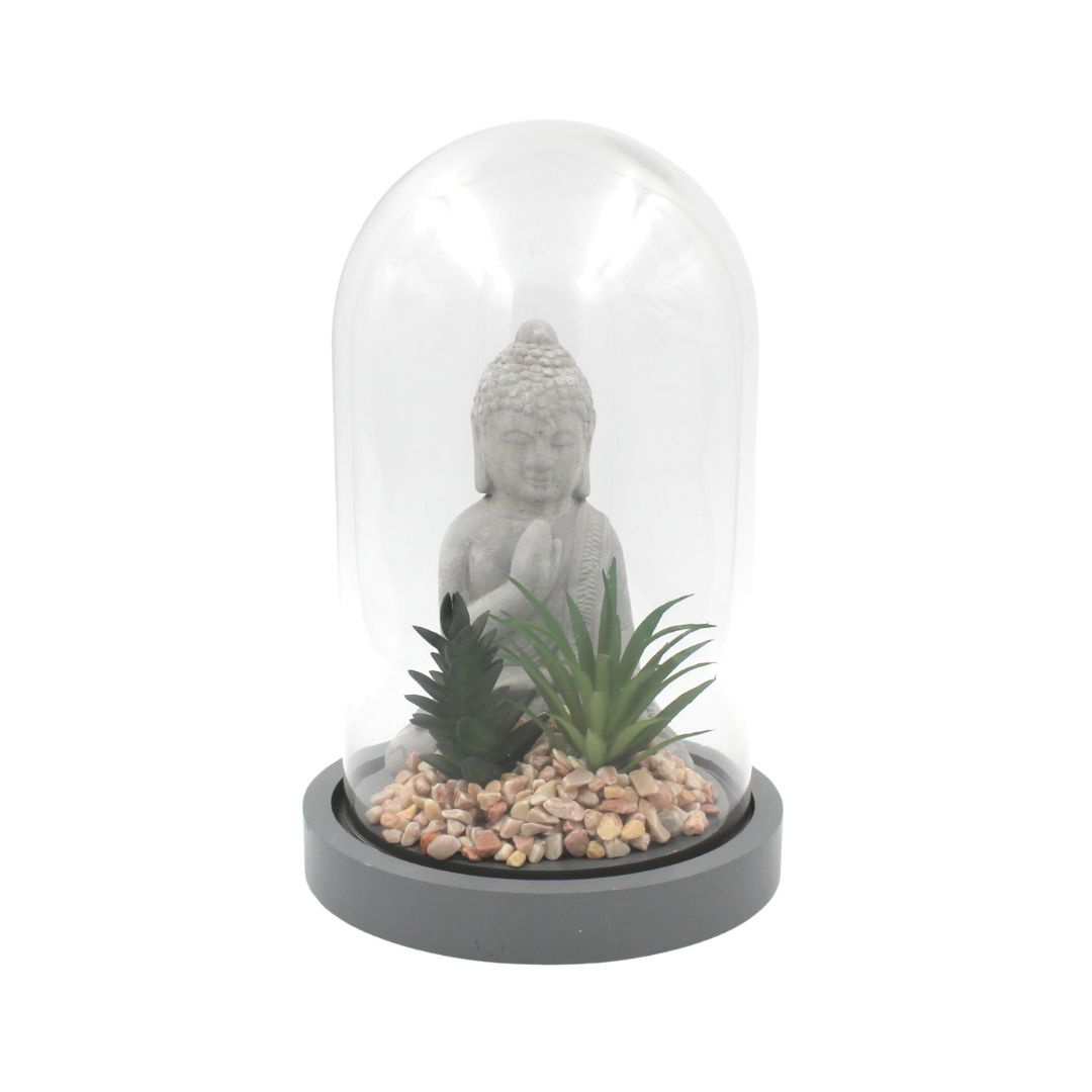 Glob decorativ sticlă cu Buddha 21cm