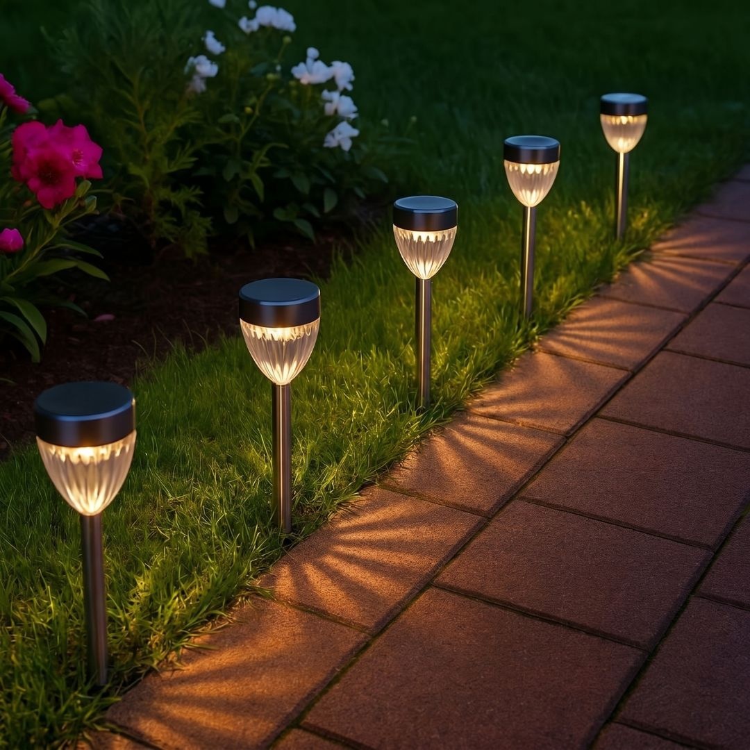 Lampă solară cu led, de exterior, Jumi, 2LED alb + 2LED RGB, din oțel inoxidabil