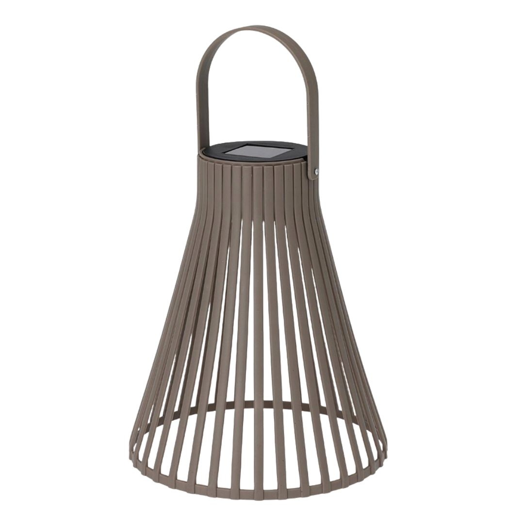 Lampă solară decorativă, cu LED, cu agățătoare, 24 cm, culoare taupe
