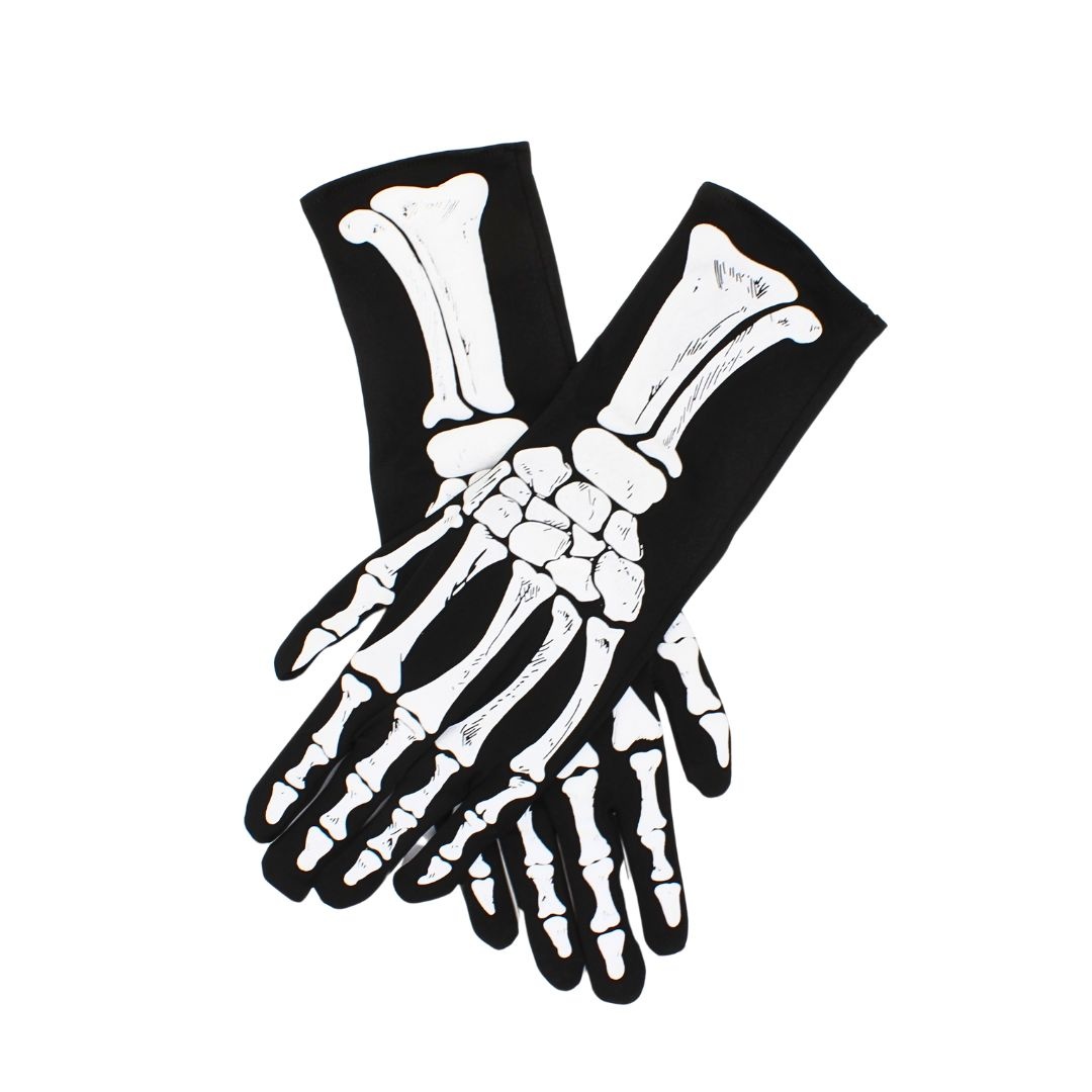 Mănuși de Halloween, Amscan, model Skeleton 3d gloves, one size, 33 cm