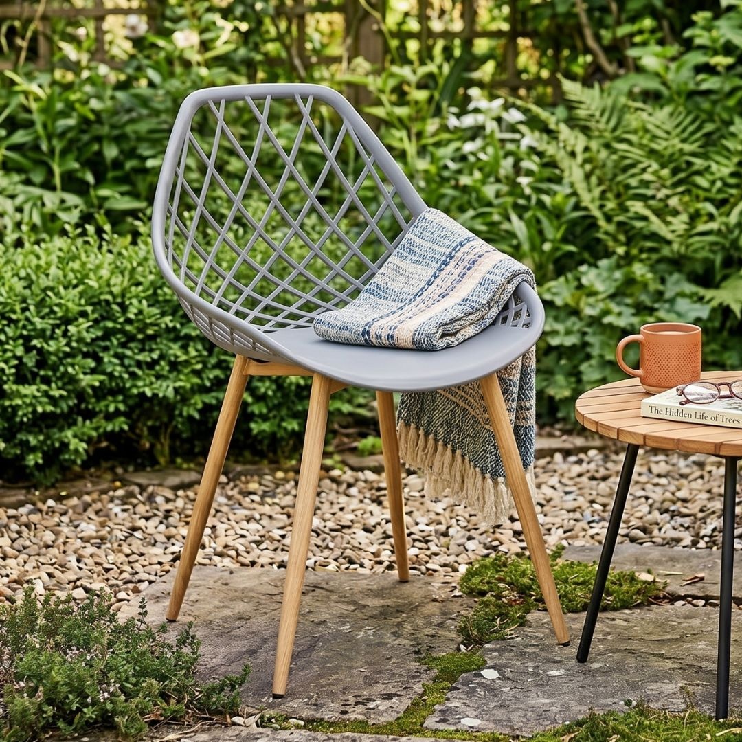 Scaun de grădină ARANDA, Jumi, gri – design modern, rezistent la intemperii