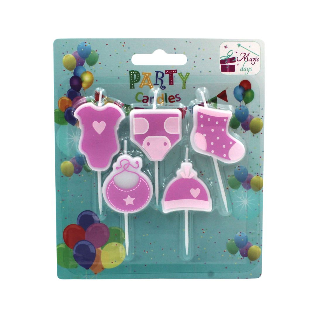 Set 5 lumânări party hăinuțe fetiță