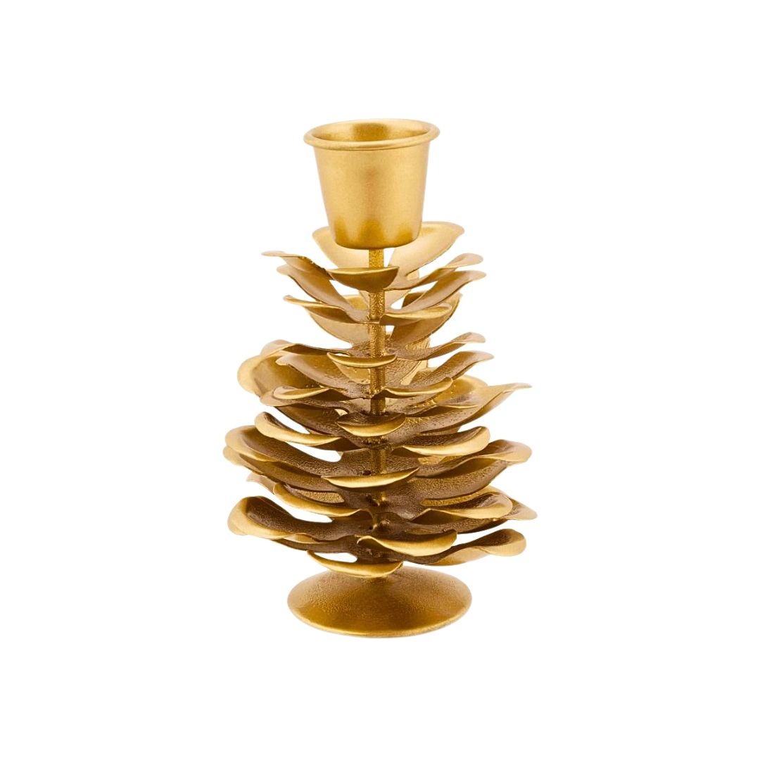 Suport pentru lumânări, din metal, Pip Studio, 11 cm, Gold, colecția Others