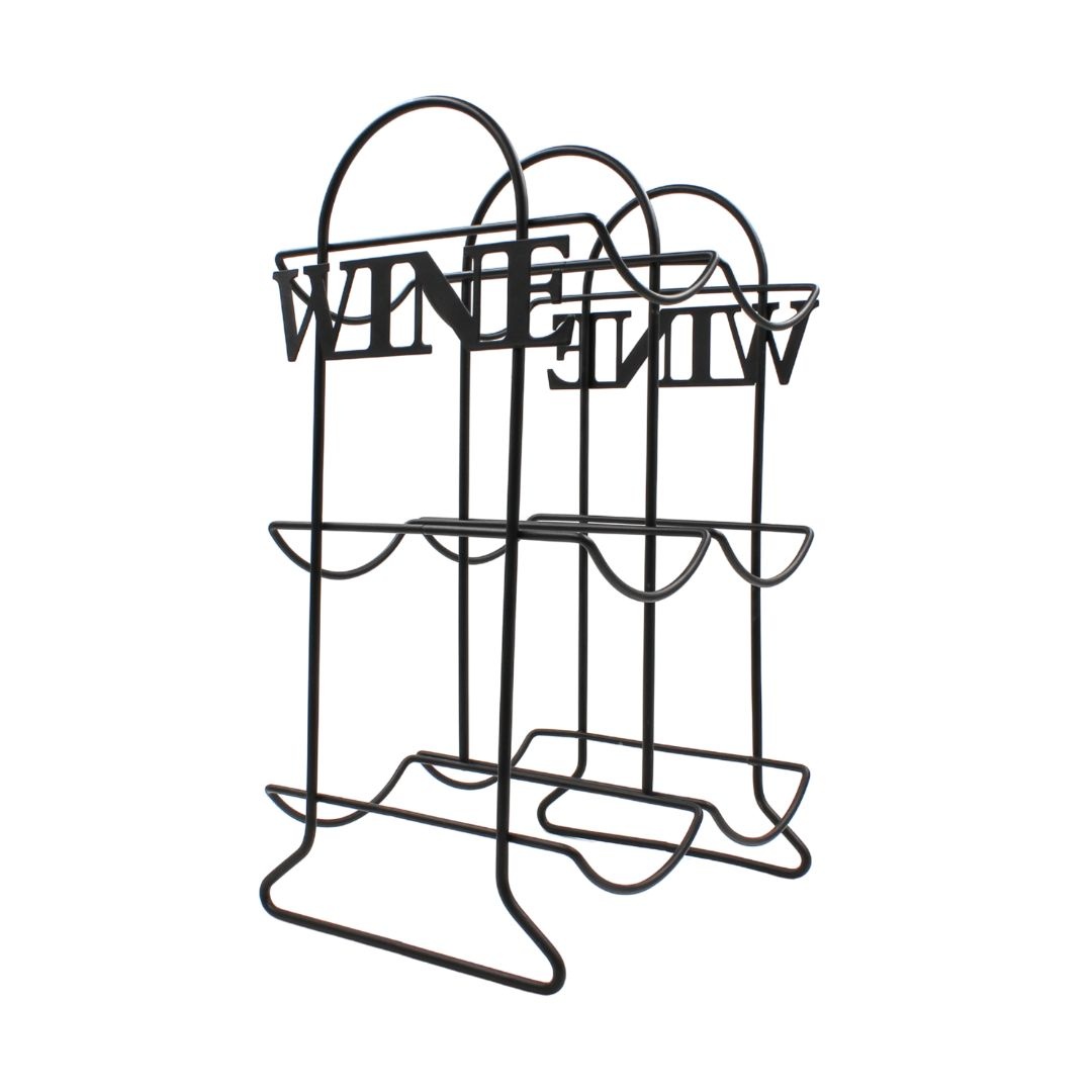 Suport Sticle Vin, din Metal Negru – 6 Sticle | Excellent Houseware