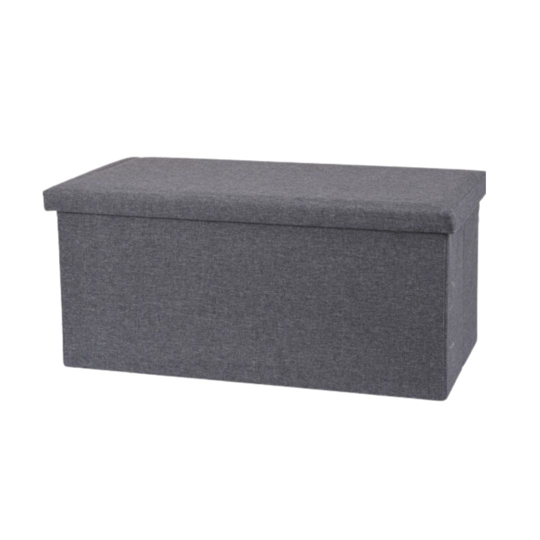 Taburet cu spațiu de depozitare, Storage Solutions, 76x40x38 cm – Gri inchis