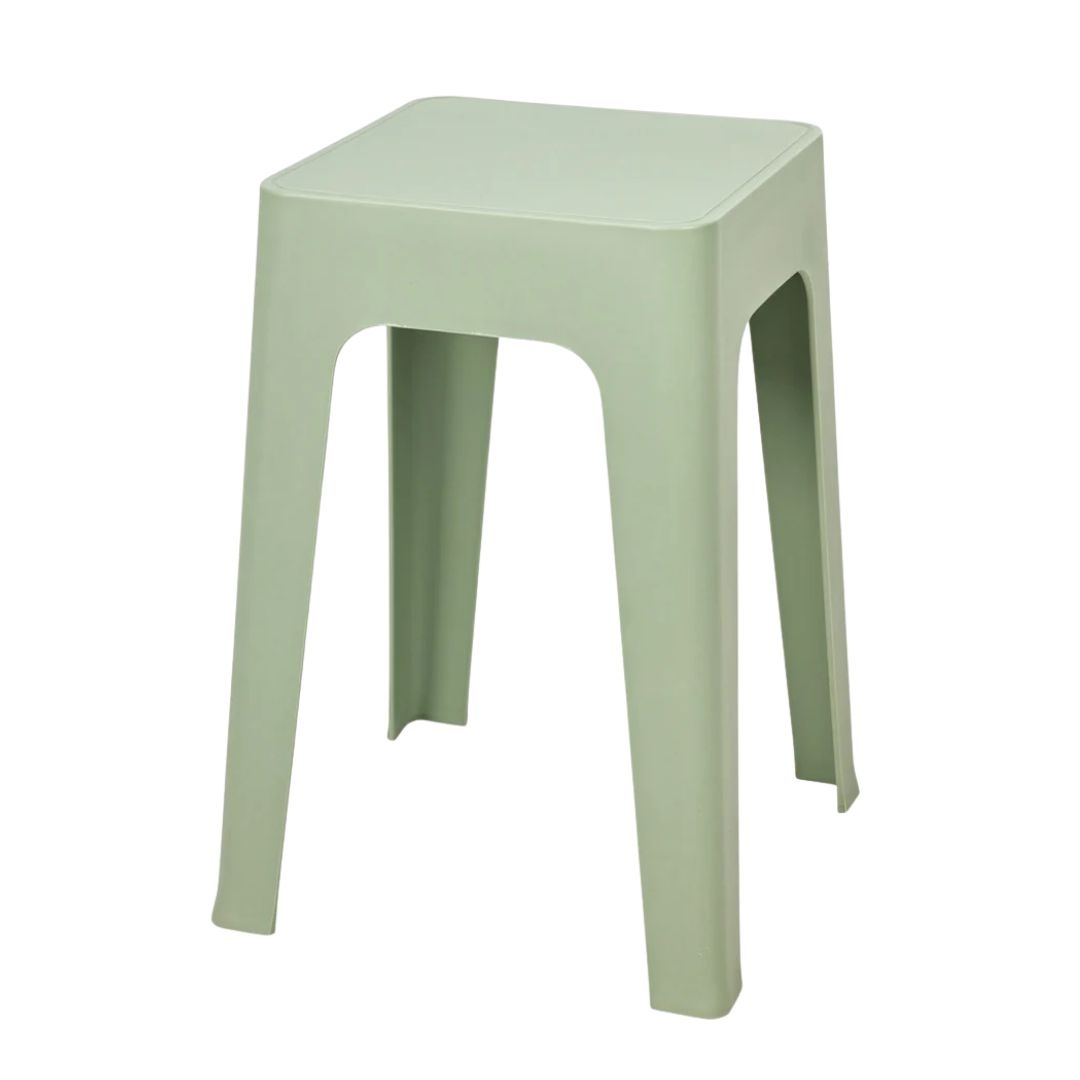 Taburet suprapozabil din plastic, 33x33x47cm, verde