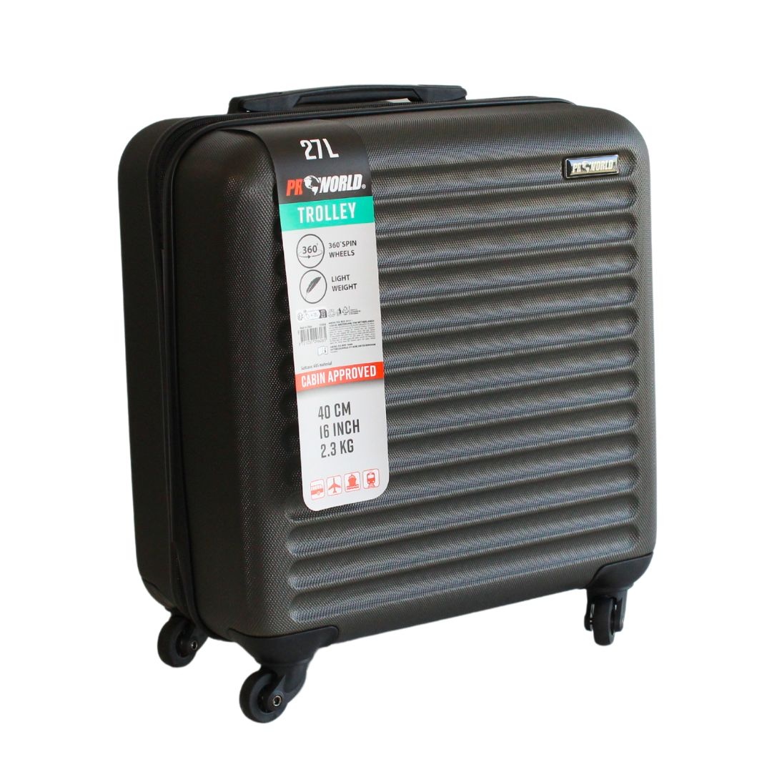 Troler de cabină ProWorld, cu roți 360°, 27 litri, negru, 40x22x40 cm