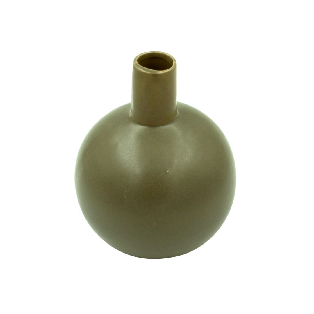 Vază decorativă porțelan 13,5x17 cm kaki