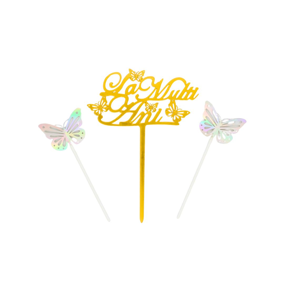 Cake Topper tort La Mulți Ani cu fluturași