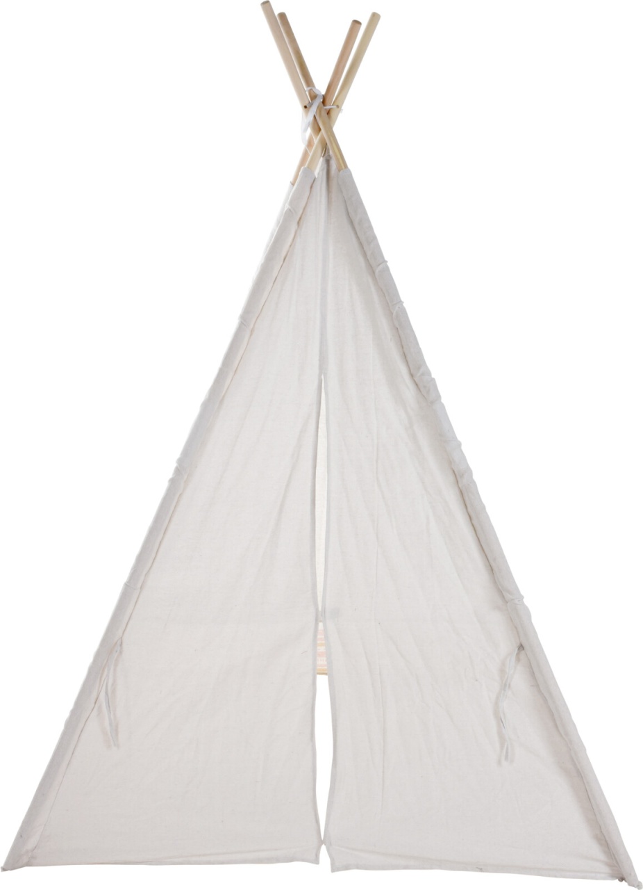 Cort teepee alb, pentru copii, 160 x 103 cm