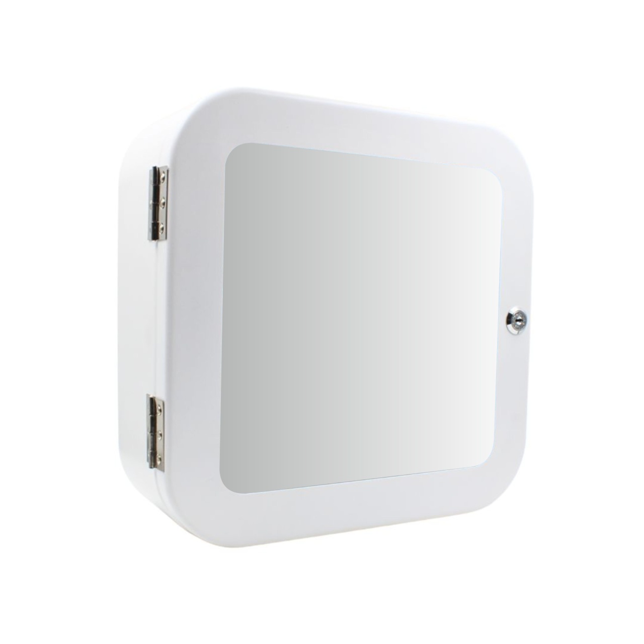 Dulap pentru Medicamente cu Oglindă și Închidere cu Cheie, 32x32x11.5 cm, Alb – Bathroom Solutions