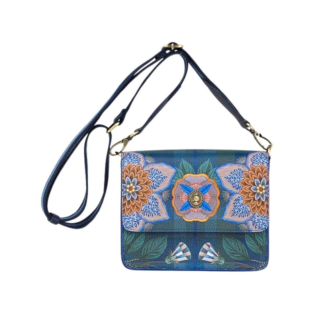 Geantă Fenna crossbody, Dark Blue, 19x6x16 cm, colecția Flores Felices, Pip Studio