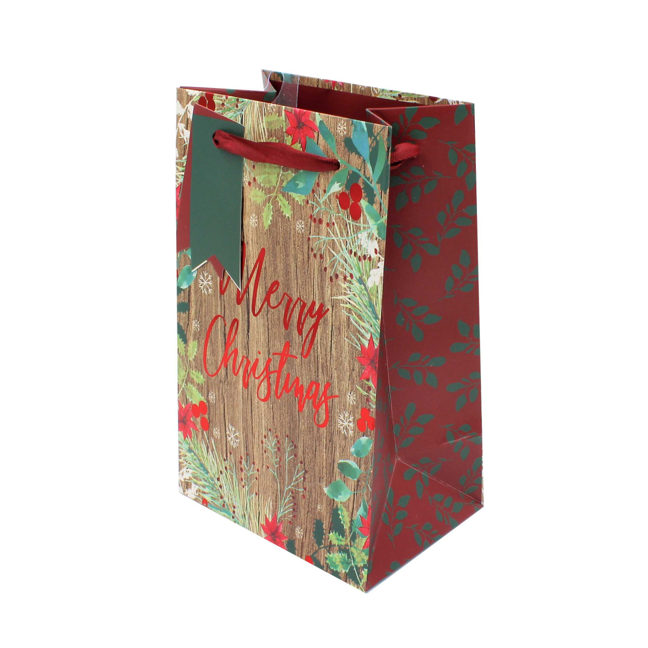 Pungă cadou Crăciun SDE P MERRY XMAS RUSTIC