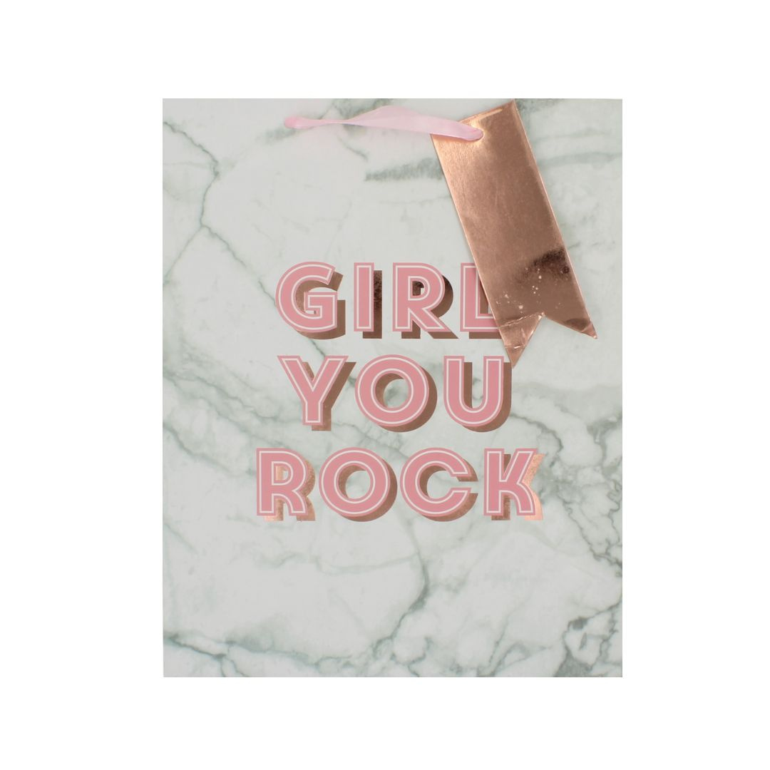 Pungă de cadou hârtie L Girl you rock