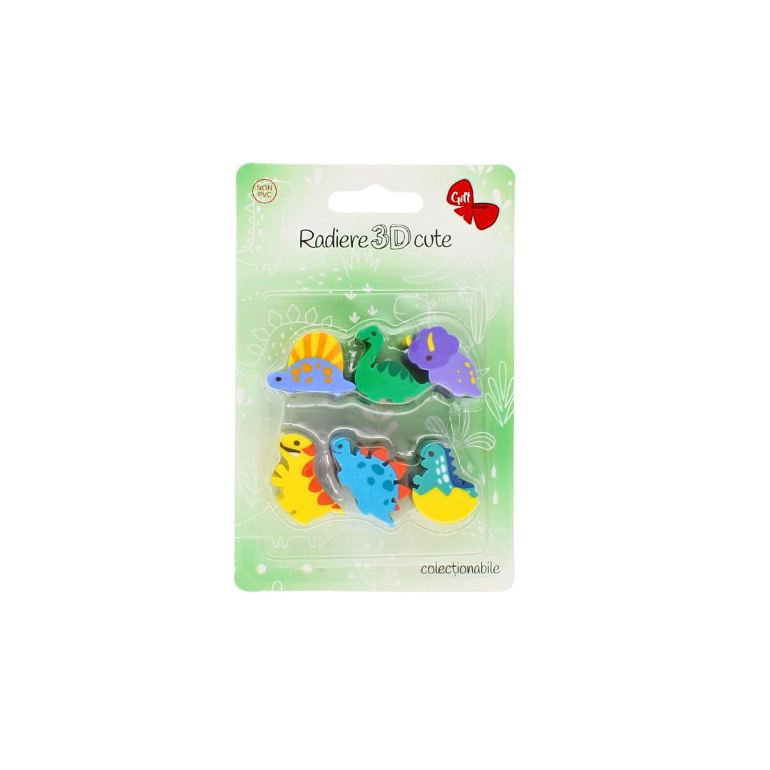 Set 6 radiere 3D colecționabile dino