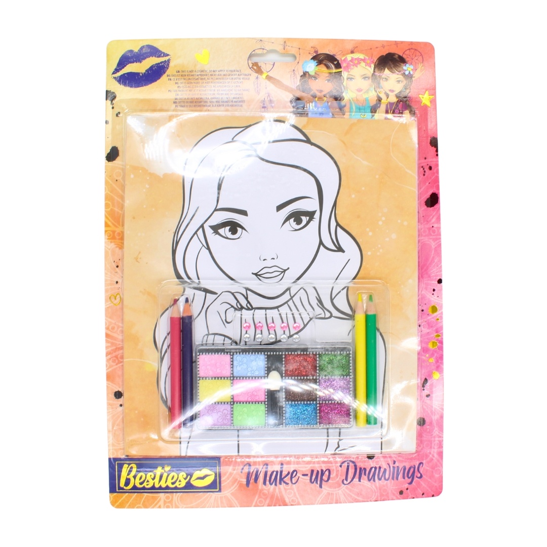 Set de Machiat "Besties Make-up Drawings" – Creativitate și Distracție pentru Copii